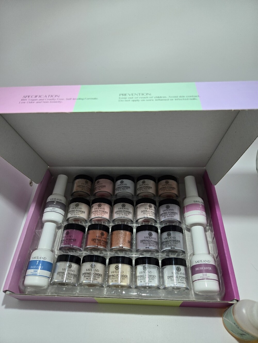 Saviland Dipping Powder Kit with 20colors and 4  bottles of activator #nailart #